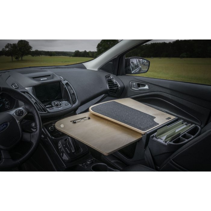 AutoExec GripMaster vehicle desk installed in work truck cab